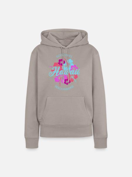 Hawaii Good Vibes Beach Paradise - Frauen Premium Bio Hoodie - Taupe