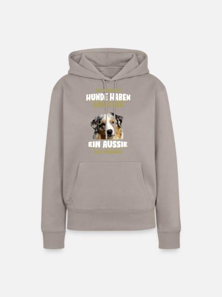 Australian Shepherd - Aussie Hund - Frauen Premium Bio Hoodie - Taupe