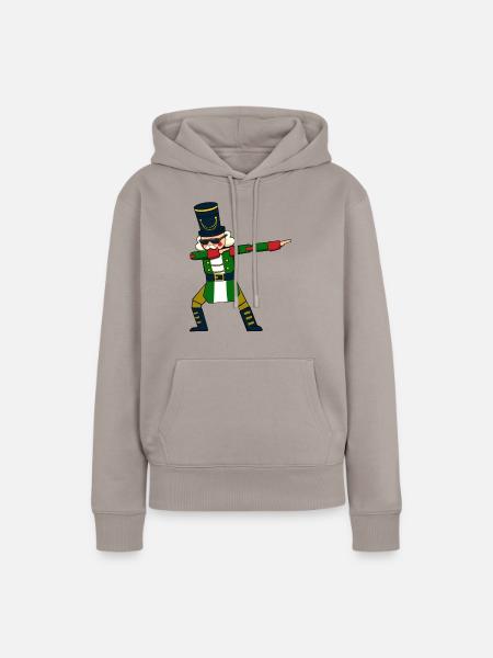 Dabbing Nussknacker Figur Weihnachtspullover - Frauen Premium Bio Hoodie - Taupe