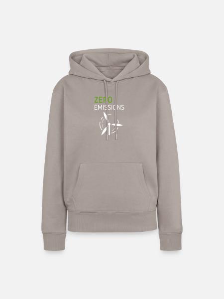 Zero Emissions Windkraft Wind - Frauen Premium Bio Hoodie - Taupe