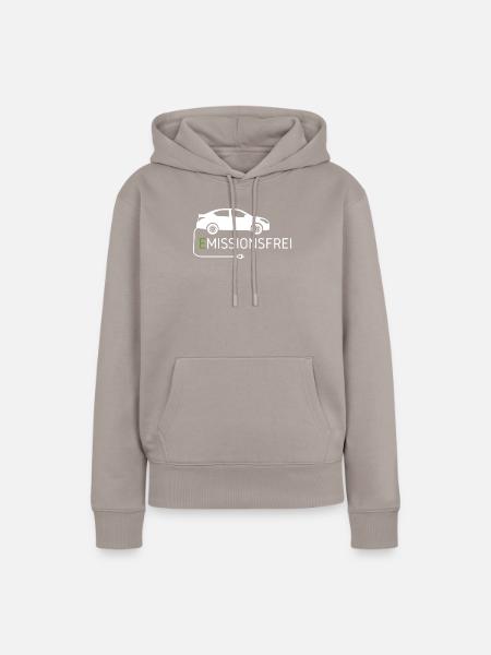 Emissionsfrei Elektro Auto - Frauen Premium Bio Hoodie - Taupe