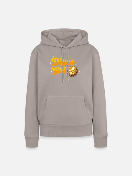 Disco-M�dchen Retro-Diskothek Disco-Tanzende Frau - Frauen Premium Bio Hoodie - Taupe