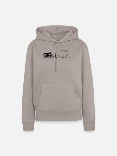 Moped Zweitakt Simson S51 Design - Frauen Premium Bio Hoodie - Taupe