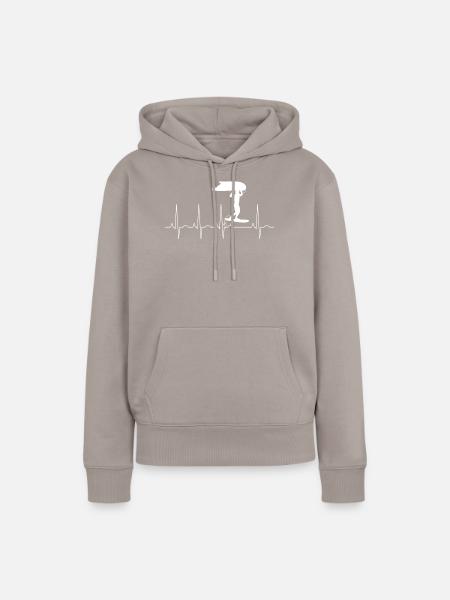 Wingfoilen Herzschlag - Frauen Premium Bio Hoodie - Taupe