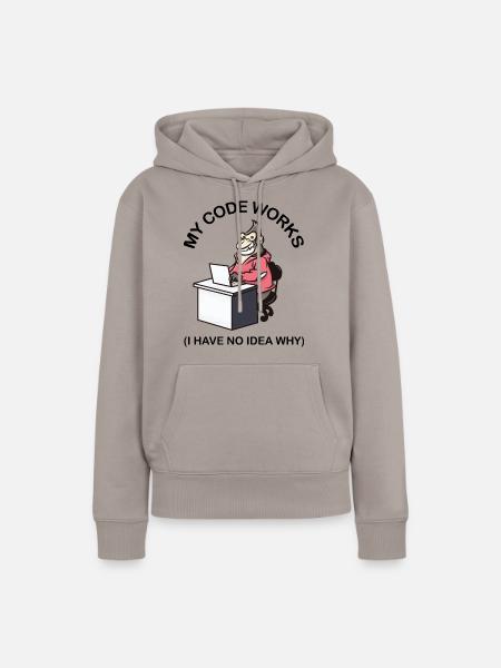 My code works (I have no idea why) - Frauen Premium Bio Hoodie - Taupe
