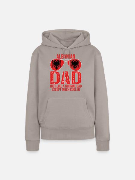 Albanian Dad Albanien Flagge Sonnenbrillen - Frauen Premium Bio Hoodie - Taupe