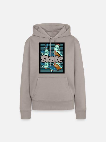 skate - Frauen Premium Bio Hoodie - Taupe