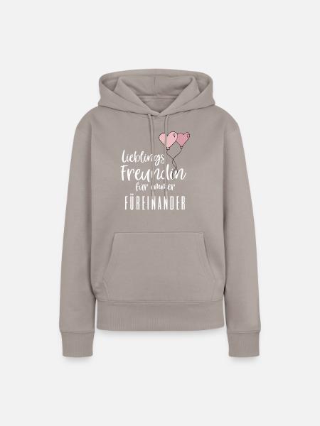 freundin - Frauen Premium Bio Hoodie - Taupe