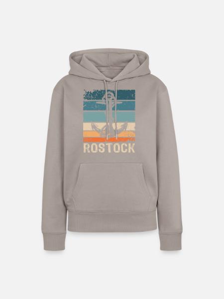 Rostock Sprüche Rostocker - Frauen Premium Bio Hoodie - Taupe