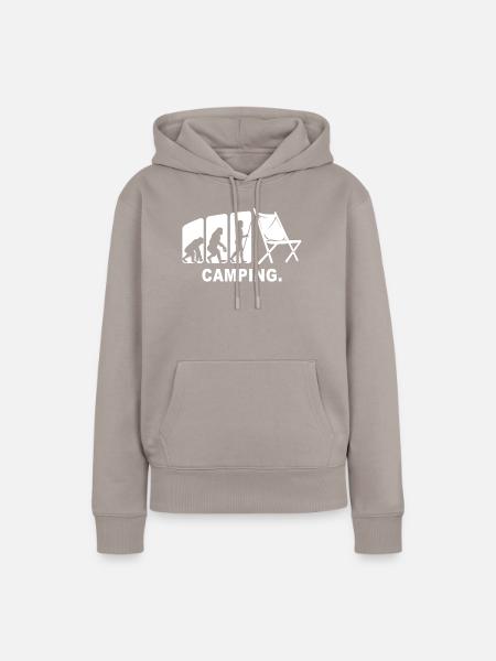 Camping Campingplatz Campen - Frauen Premium Bio Hoodie - Taupe
