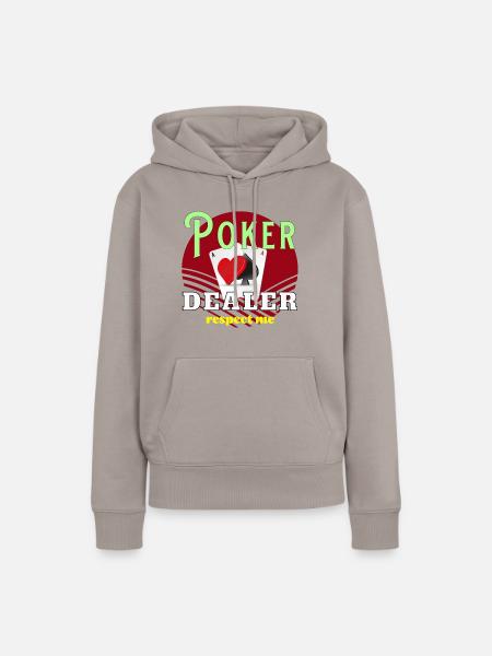 Poker Dealer Respect - Frauen Premium Bio Hoodie - Taupe