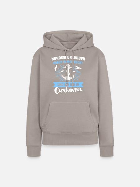 Cuxhaven Sprüche Cuxhavener Souvenir - Frauen Premium Bio Hoodie - Taupe