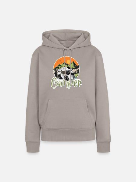 Camping Camper Campen - Frauen Premium Bio Hoodie - Taupe