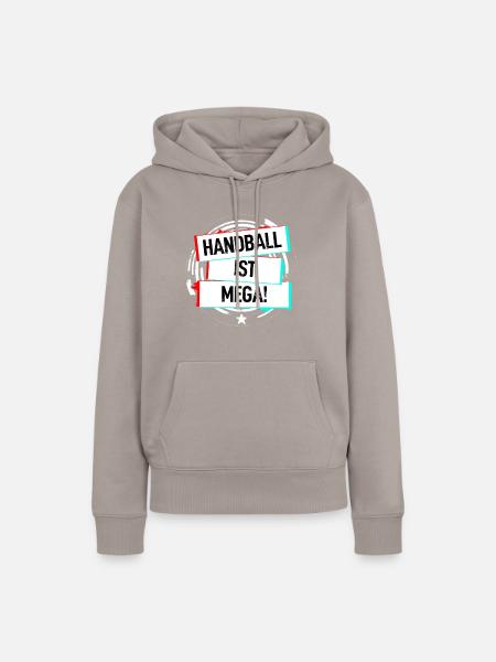 Handball Ist Mega! - Frauen Premium Bio Hoodie - Taupe