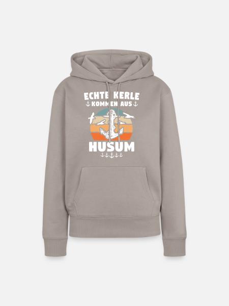 Husum Männer Husumer Mann - Frauen Premium Bio Hoodie - Taupe