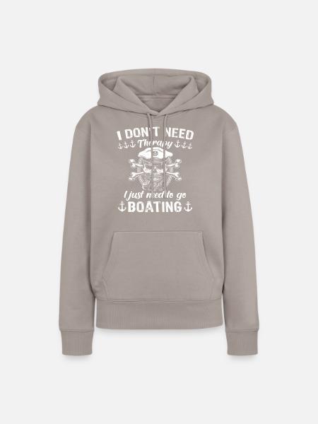 Captain Boating Therapy - Frauen Premium Bio Hoodie - Taupe