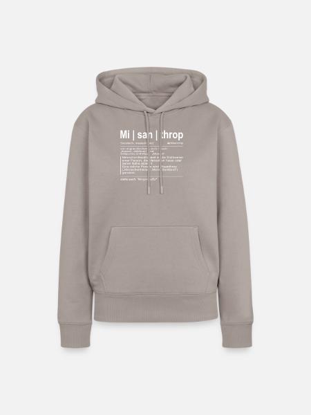 Misanthrop - Frauen Premium Bio Hoodie - Taupe