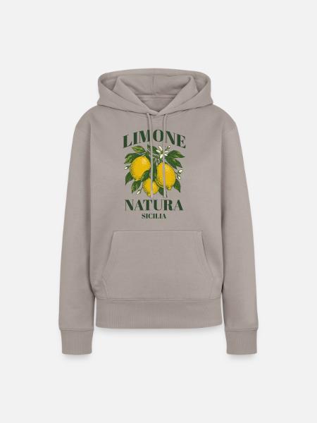 Italienisches Zitronenmotiv – Sicilia Vintage Look - Frauen Premium Bio Hoodie - Taupe