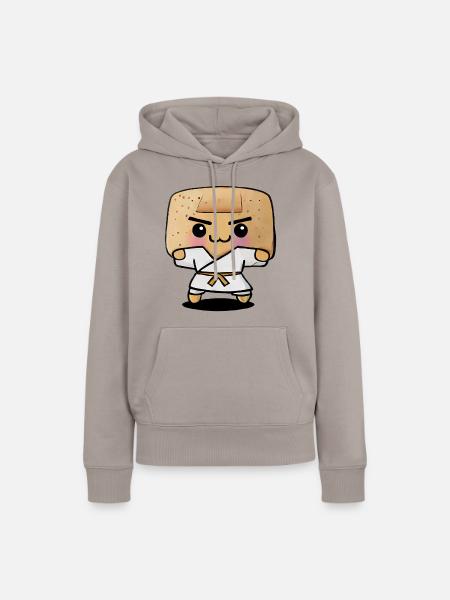 Karate Toast - Frauen Premium Bio Hoodie - Taupe