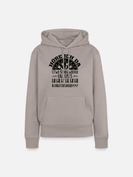 Darts Dart Dartpfeil Geschenkidee - Frauen Premium Bio Hoodie - Taupe
