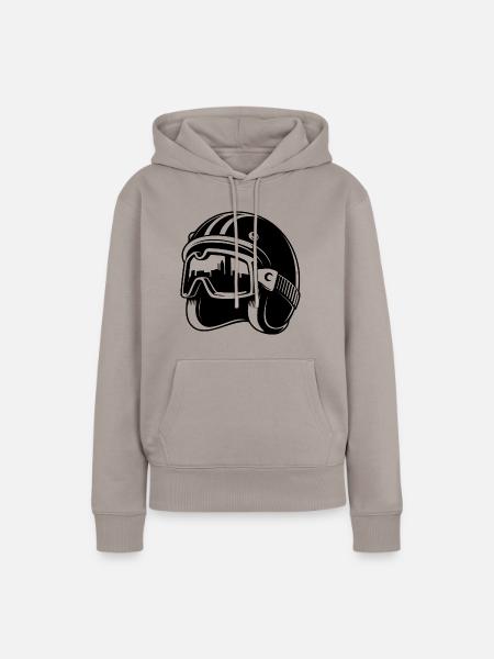 race helmet - Frauen Premium Bio Hoodie - Taupe