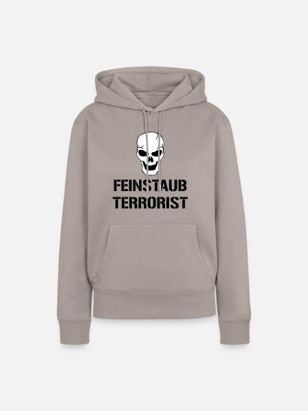 Feinstaub Terrorist - Frauen Premium Bio Hoodie - Taupe