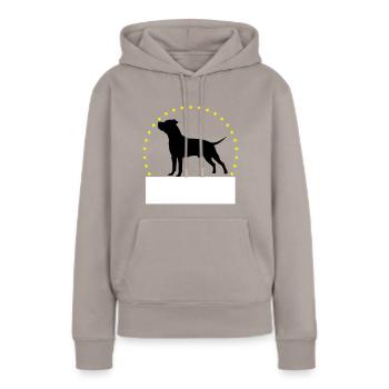 American Staffordshire Terrier individuell - Frauen Premium Bio Hoodie - Taupe - Vorne - Julia (174cm)