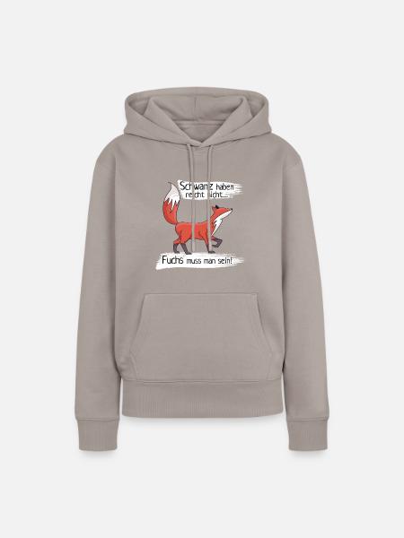 Schlau wie ein Fuchs - Frauen Premium Bio Hoodie - Taupe