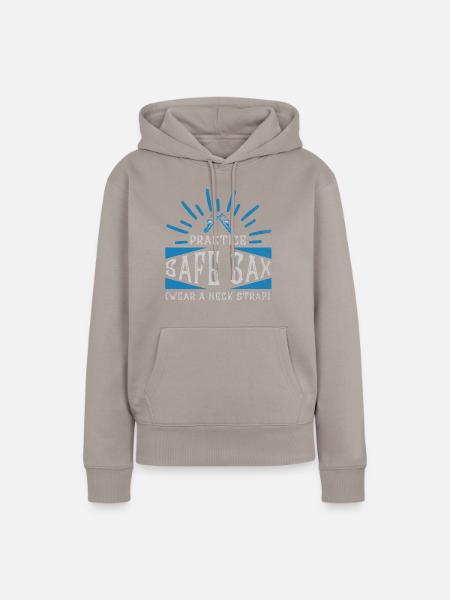 Practice Safe Sax - Saxofon - Frauen Premium Bio Hoodie - Taupe