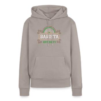 Barista Of Duty - Barista - Sweat à capuche Premium bio Femme - taupe - Devant - Julia (174cm)