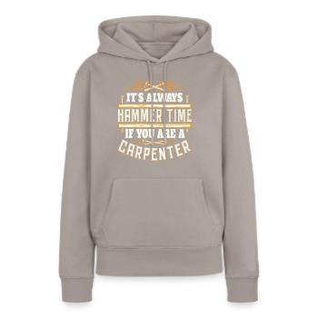 Charpentier - Charpentier - Sweat à capuche Premium bio Femme - taupe - Devant - Julia (174cm)