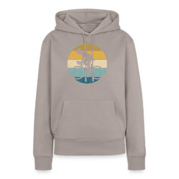 Bahnradsport Radrennen Radrennbahn - Frauen Premium Bio Hoodie - Taupe - Vorne - Julia (174cm)