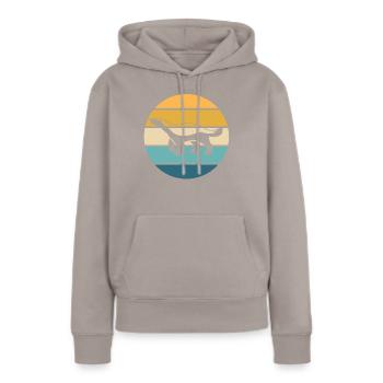 Retro Honigdachs Vintage Honigdachs - Frauen Premium Bio Hoodie - Taupe - Vorne - Julia (174cm)