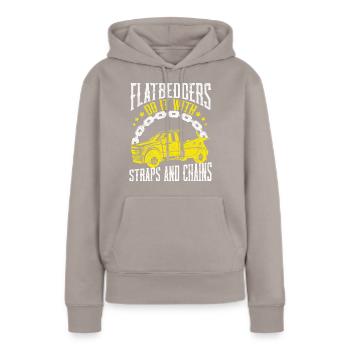 Abschleppwagen Abschleppdienst Abschlepper - Frauen Premium Bio Hoodie - Taupe - Vorne - Julia (174cm)