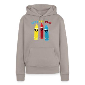 Crayons de cire Crayons à la craie Peinture - Sweat à capuche Premium bio Femme - taupe - Devant - Julia (174cm)