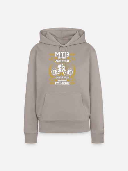 MTB Mountainbike - Frauen Premium Bio Hoodie - Taupe