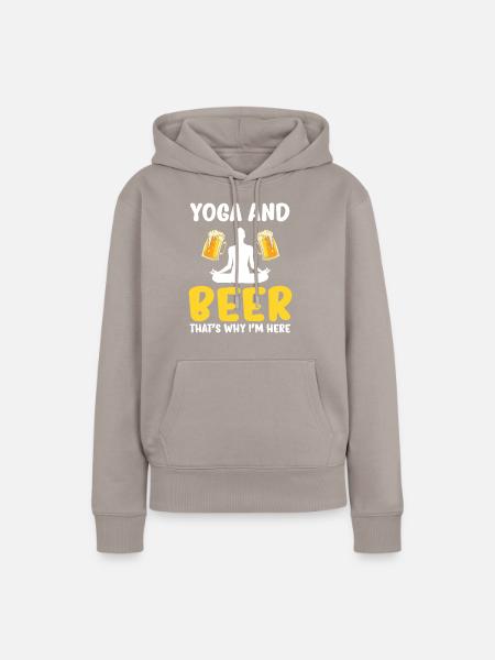 Yoga Yogi - Frauen Premium Bio Hoodie - Taupe