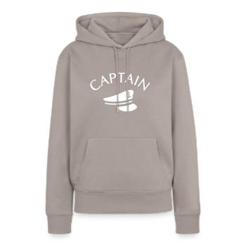 CAPITAINE CAPITAINE HAT - Sweat à capuche Premium bio Femme - taupe - Devant - Julia (174cm)