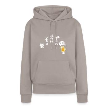 Caravane caravane - Sweat à capuche Premium bio Femme - taupe - Devant - Julia (174cm)