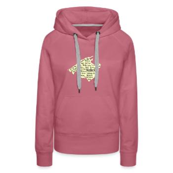 Mallorca Wordcloud Island Holidays Sun - Women’s Premium Organic Hoodie - mauve - Front - Isabella (175cm)