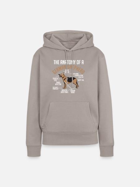 Anatomie Deutscher Schäferhund - Frauen Premium Bio Hoodie - Taupe