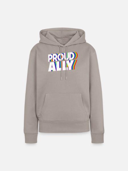 Proud Ally - Frauen Premium Bio Hoodie - Taupe