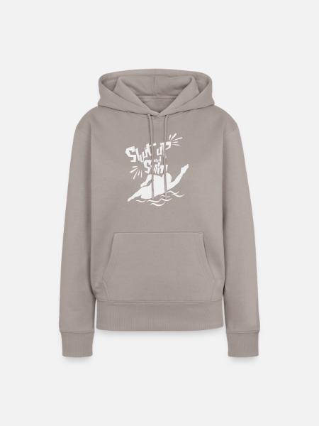 Sei leise und Schwimm - Frauen Premium Bio Hoodie - Taupe