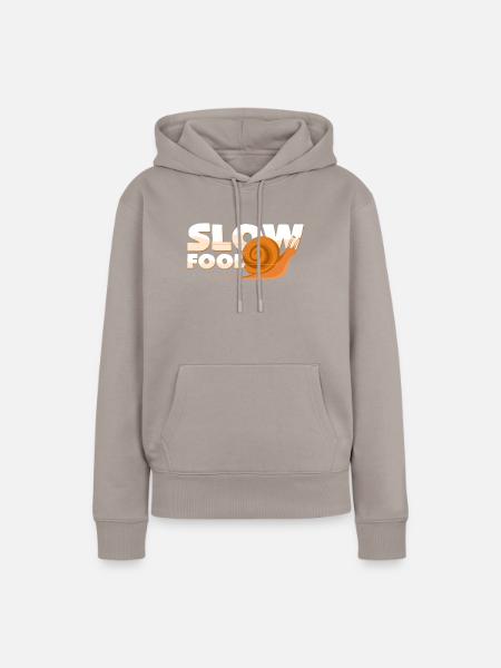 Langsame Nahrung - Frauen Premium Bio Hoodie - Taupe