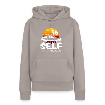 Ich brauche ein autonom fahrendes Auto Zukunft - Frauen Premium Bio Hoodie - Taupe - Vorne - Julia (174cm)