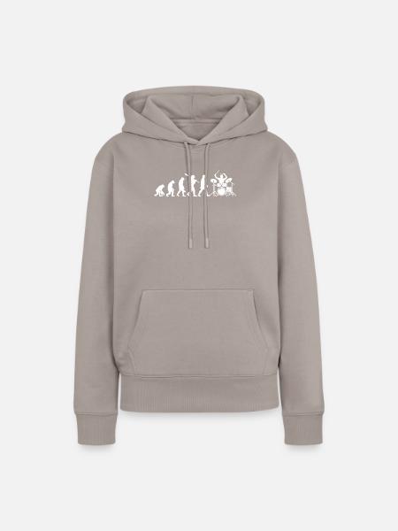 Schlagzeug Evolution Drummer Schlagzeuger - Frauen Premium Bio Hoodie - Taupe