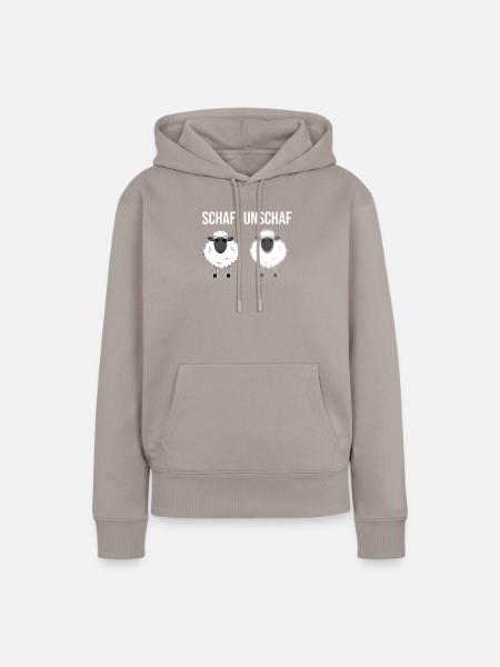 Schaf Unschaf Witz - Frauen Premium Bio Hoodie - Taupe