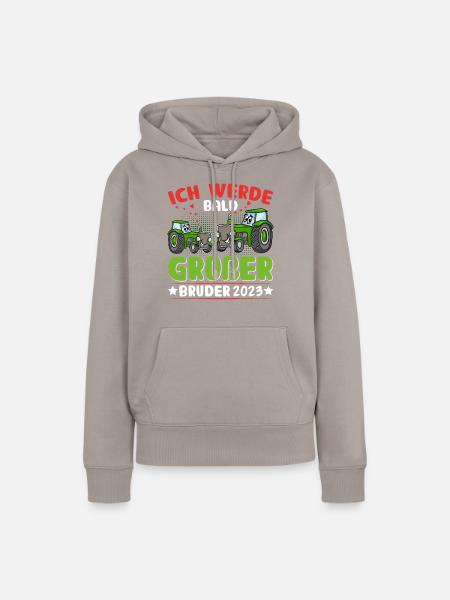 Traktor Bruder 2023 - Frauen Premium Bio Hoodie - Taupe