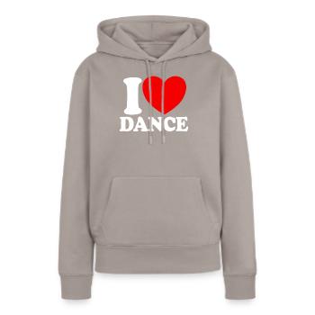 Ich liebe Tanz Red Heart Dance Liebhaber Ballerina - Frauen Premium Bio Hoodie - Taupe - Vorne - Julia (174cm)