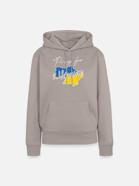 Ukraine Krieg - Frauen Premium Bio Hoodie - Taupe